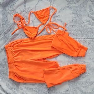 Neon Orange Fashion Nova 2 piece